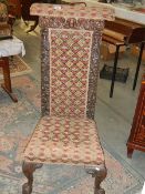 A 19th century carved prie deux chair