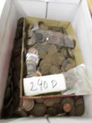 A large quantity of bronze coinage (2 trays).