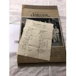 2 1930's Jaeger 'Cricketer' knitwear advertisements with cricketer autographs.