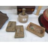 4 Victorian butter moulds.