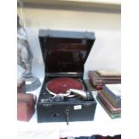 A Columbia No. 113 portable gramophone.