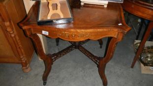 A mahogany inlaid occasional table