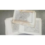 A collection of 47 engravings of ordnance survey maps front early 19th century (mostly 1830/40's).