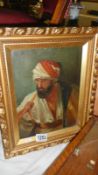 Oil on canvas portrait of an Arab