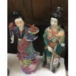2 pottery Chinese female figures