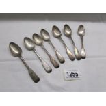 6 silver spoons, London Hall mark.