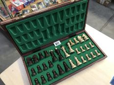 A cased chess set