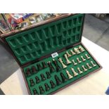 A cased chess set