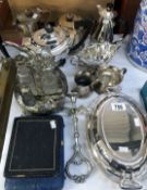 A collection of EPNS and EPBS items including cased cutlery, tea ware etc.