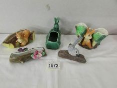 2 Hornsea posy pots and 3 other items.