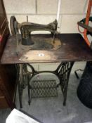 An old treadle sewing machine