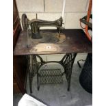 An old treadle sewing machine