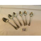 6 silver teaspoons, 120 grams.