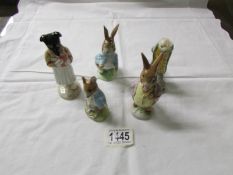 5 Beatrix Potter figurines including Pickles and Johnny Town Mouse.