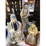 2 Chinese pottery figures and a Chinese female figurine (some A/F)