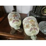A pair of French wall mounting storage jars, a/f.