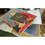 A large portfolio of 20th century watercolours, oils,