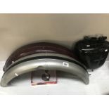 A Triumph Tiger 100 & 5T mudguards & a Triumph oil tank with villiers engine plate