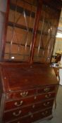 A Georgian mahogany bureau bookcase.