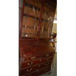 A Georgian mahogany bureau bookcase.