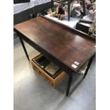 An Edwardian mahogany desk with inlaid drawer fronts