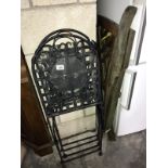 2 metal & 1 wooden folding garden chairs