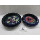 2 old Moorcroft pin dishes.