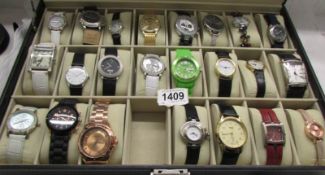 A case of 23 wrist watches.