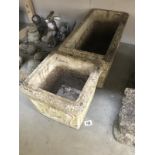 2 concrete garden planters