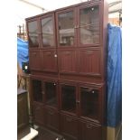 4 partially glazed display bookcases