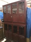 4 partially glazed display bookcases