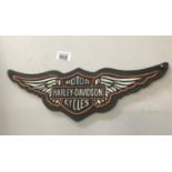 A cast iron Harley Davidson advertising sign