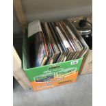 A collection of records (approximately 50-60)