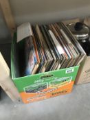 A collection of records (approximately 50-60)