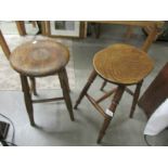 2 farmhouse kitchen stools.