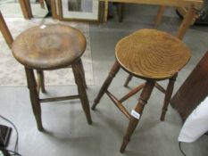 2 farmhouse kitchen stools.