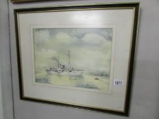 A framed and glazed nautical watercolour.