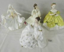 4 Royal Doulton figurines, The Last Waltz, Spring Morning, Sweet Seventeen and 'My Love'.