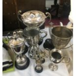 8 silver plated trophy cups