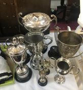 8 silver plated trophy cups