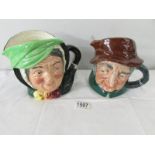 2 Royal Doulton character jugs, 'Uncle Tom Cobbliegh', D6337 and 'Sarey Gamp' D5451.