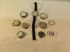 A quantity of ladies watch heads for spare or repair.