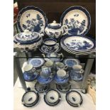 2 part blue & white tea sets including Booths Real Old Willow