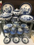 2 part blue & white tea sets including Booths Real Old Willow