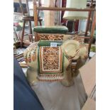 A pottery elephant seat.