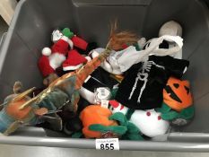 A collection of TY beanie babies for Christmas & Halloween
