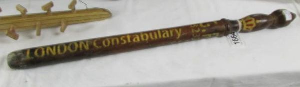 A 19th century London Constabulary painted truncheon.