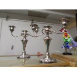 A pair of good quality silver plate candelabra.