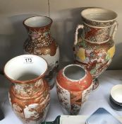 4 Japanese vases (A/F)