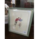 A framed and glazed watercolour signed L Huxley (Lilian).